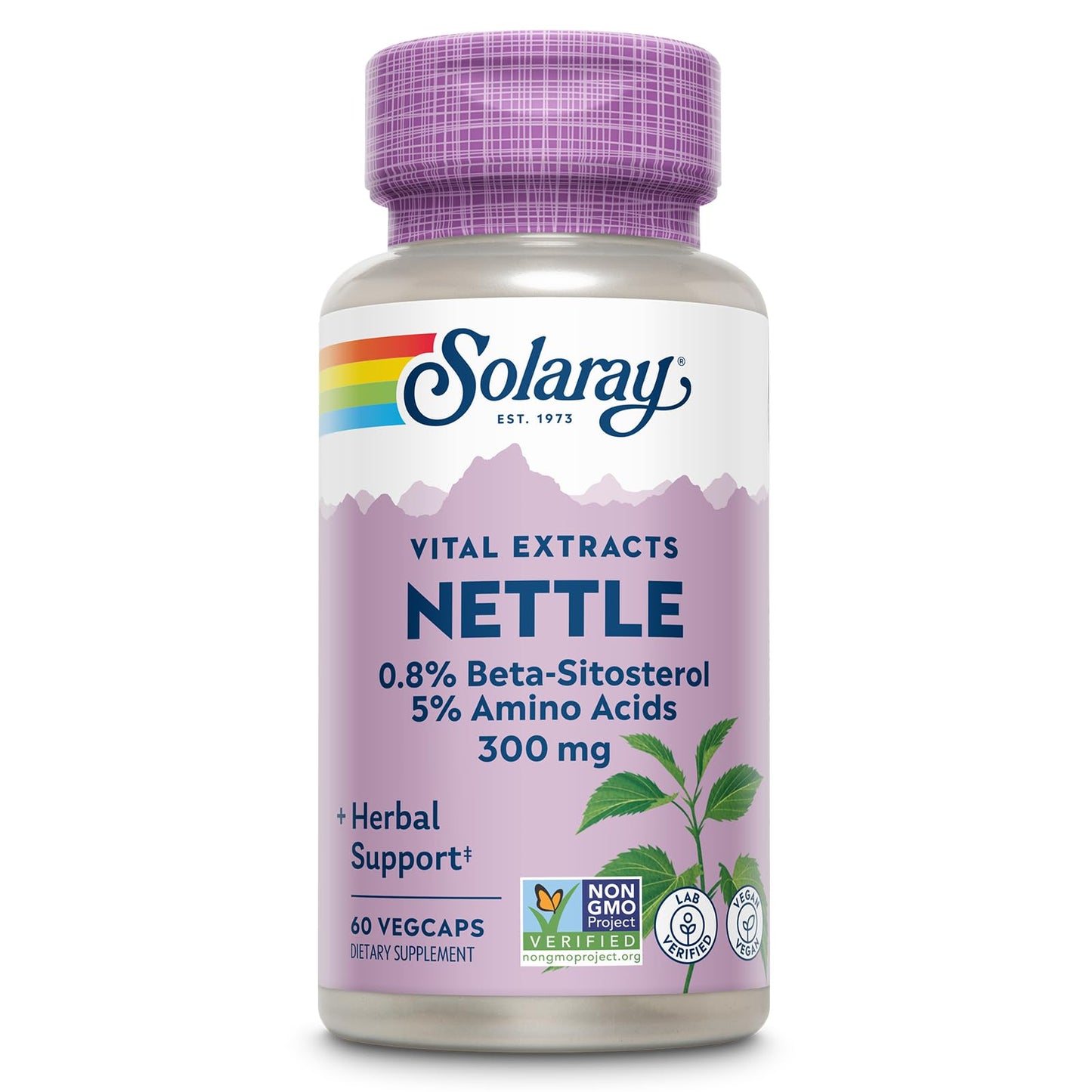 SOLARAY Nettle Root Extract 300 mg – Prostate & Urinary Support for Men | Vegan, 60 Servings
