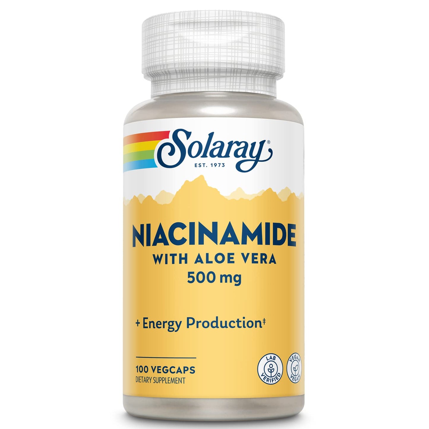 SOLARAY Niacinamide 500 mg | Vitamin B-3 | Energy Metabolism, Circulation, Nerve & Skin Health Support, 100 CT