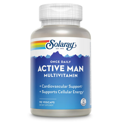 Solaray Once Daily Active Man Multivitamin – Cellular Energy & Immune Support (90 Servings)