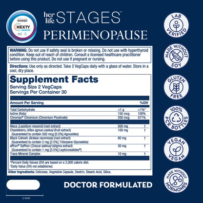 SOLARAY Perimenopause Life Stages – Natural Perimenopause Supplements for Women | No Hormones, 60-Day Guarantee