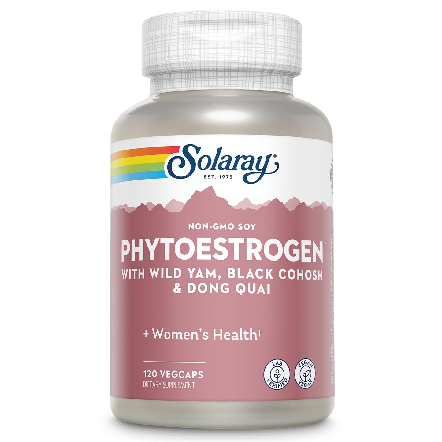 SOLARAY PhytoEstrogen Menopause Supplements – Vegan, Lab-Verified with Wild Yam, Black Cohosh & Dong Quai
