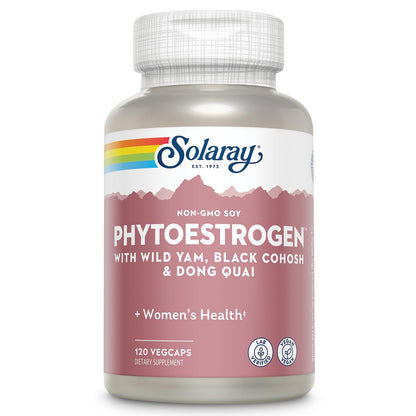 SOLARAY PhytoEstrogen Menopause Supplements – Vegan, Lab-Verified with Wild Yam, Black Cohosh & Dong Quai