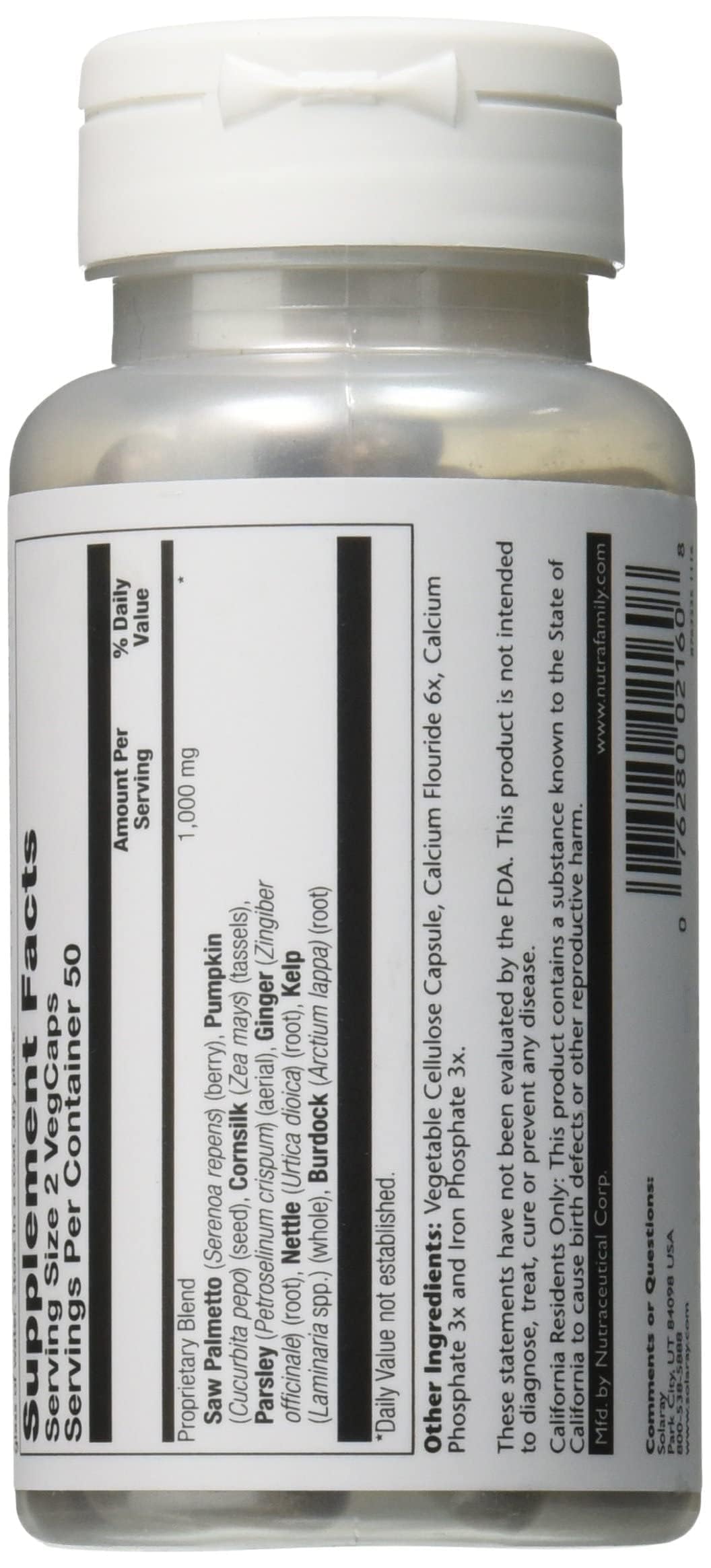 SOLARAY Prostate Blend SP-16 VCapsules (100 Count) - Prostate Support