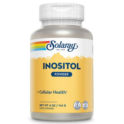 SOLARAY Pure Inositol Powder – Cellular Health Support | Vegan & Lab Verified | 163 Servings, 4 oz
