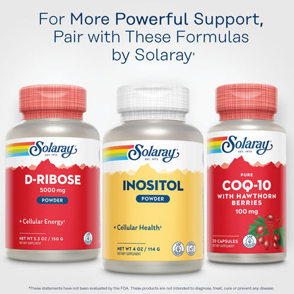 SOLARAY Pure Inositol Powder – Cellular Health Support | Vegan & Lab Verified | 163 Servings, 4 oz