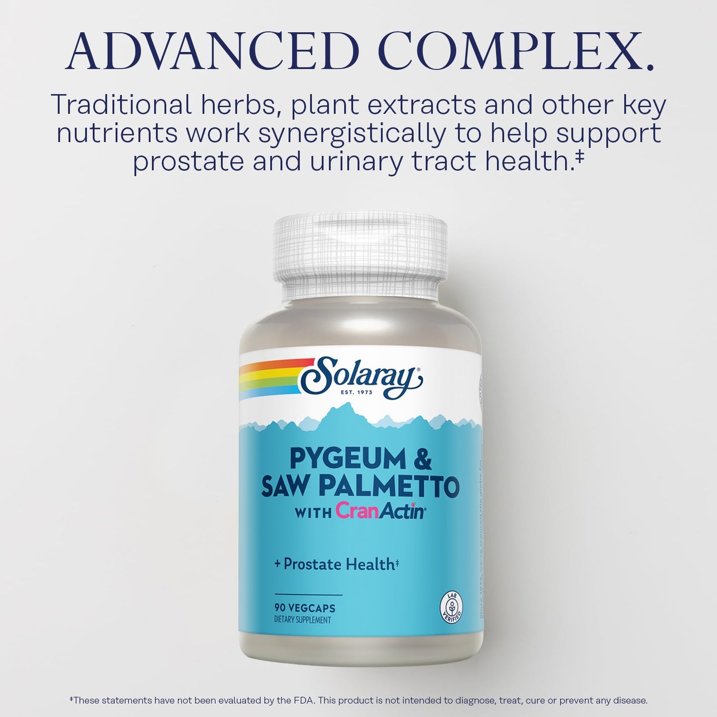 Solaray Pygeum & Saw Palmetto with Cranactin – Prostate Support, 90 Count