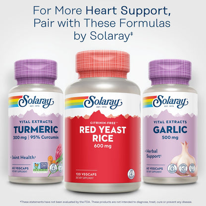 SOLARAY Red Yeast Rice 600mg – Non-Irradiated, Citrinin Free, 120 VegCaps