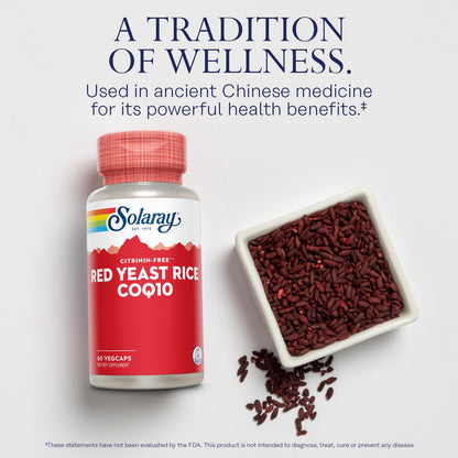 SOLARAY Red Yeast Rice Plus CoQ-10 & No-Flush Niacin - 60 Servings