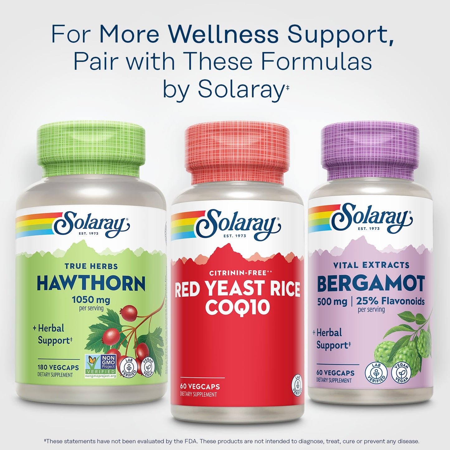 SOLARAY Red Yeast Rice Plus CoQ-10 & No-Flush Niacin - 60 Servings