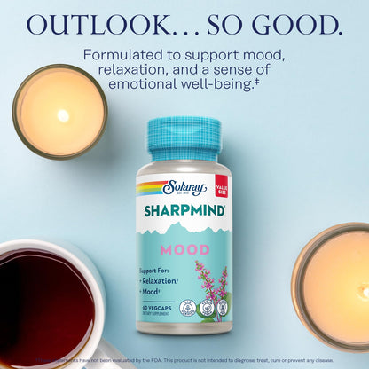SOLARAY SharpMind Mood Support Supplement - Nootropic for Relaxation & Emotional Well-Being
