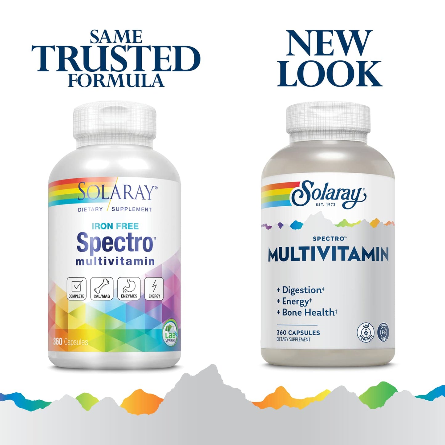 SOLARAY Spectro Multivitamin Iron Free – Calcium, Magnesium & Digestive Enzymes