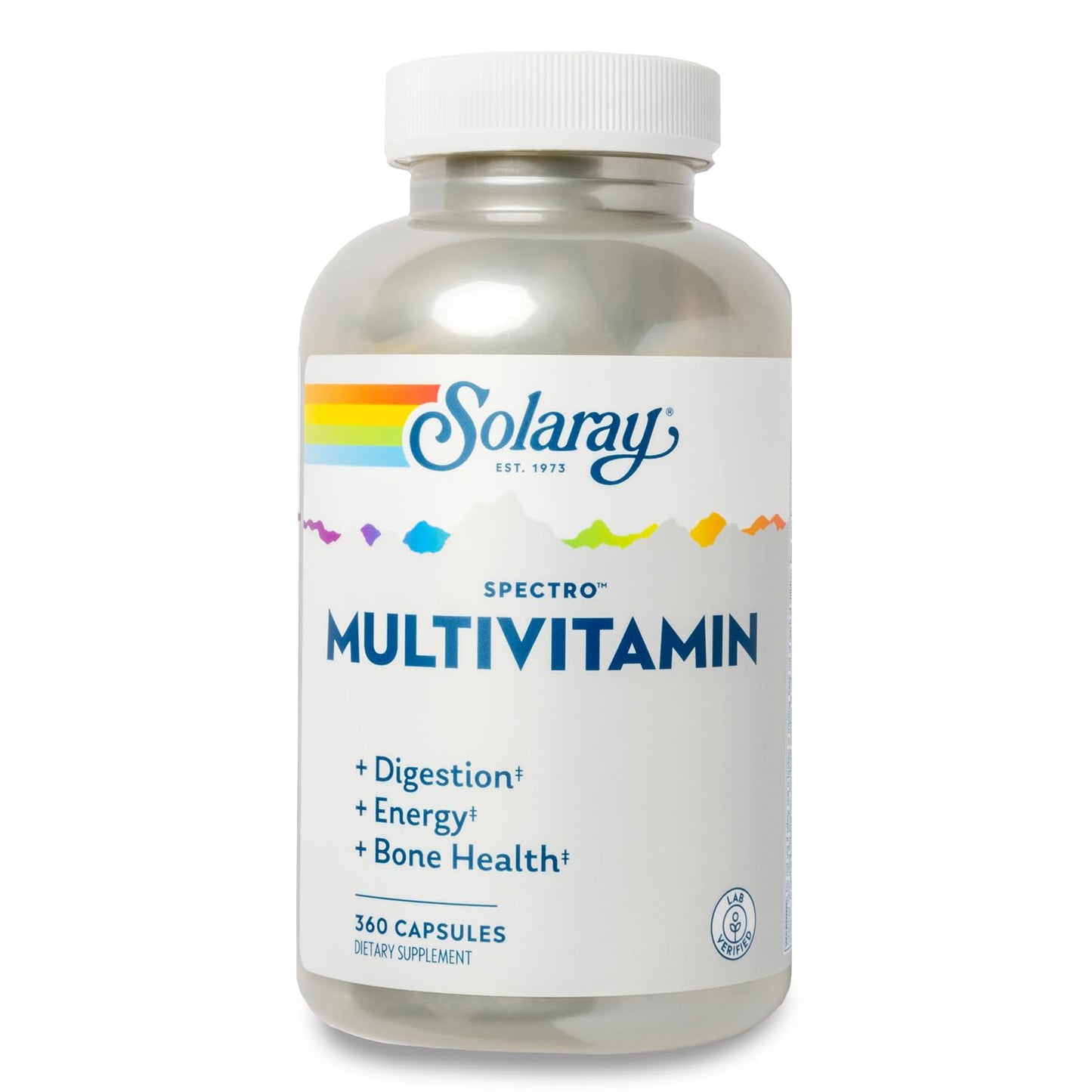SOLARAY Spectro Multivitamin with Iron – Energy, Digestion & Bone Health (60 Servings, 360 Capsules)