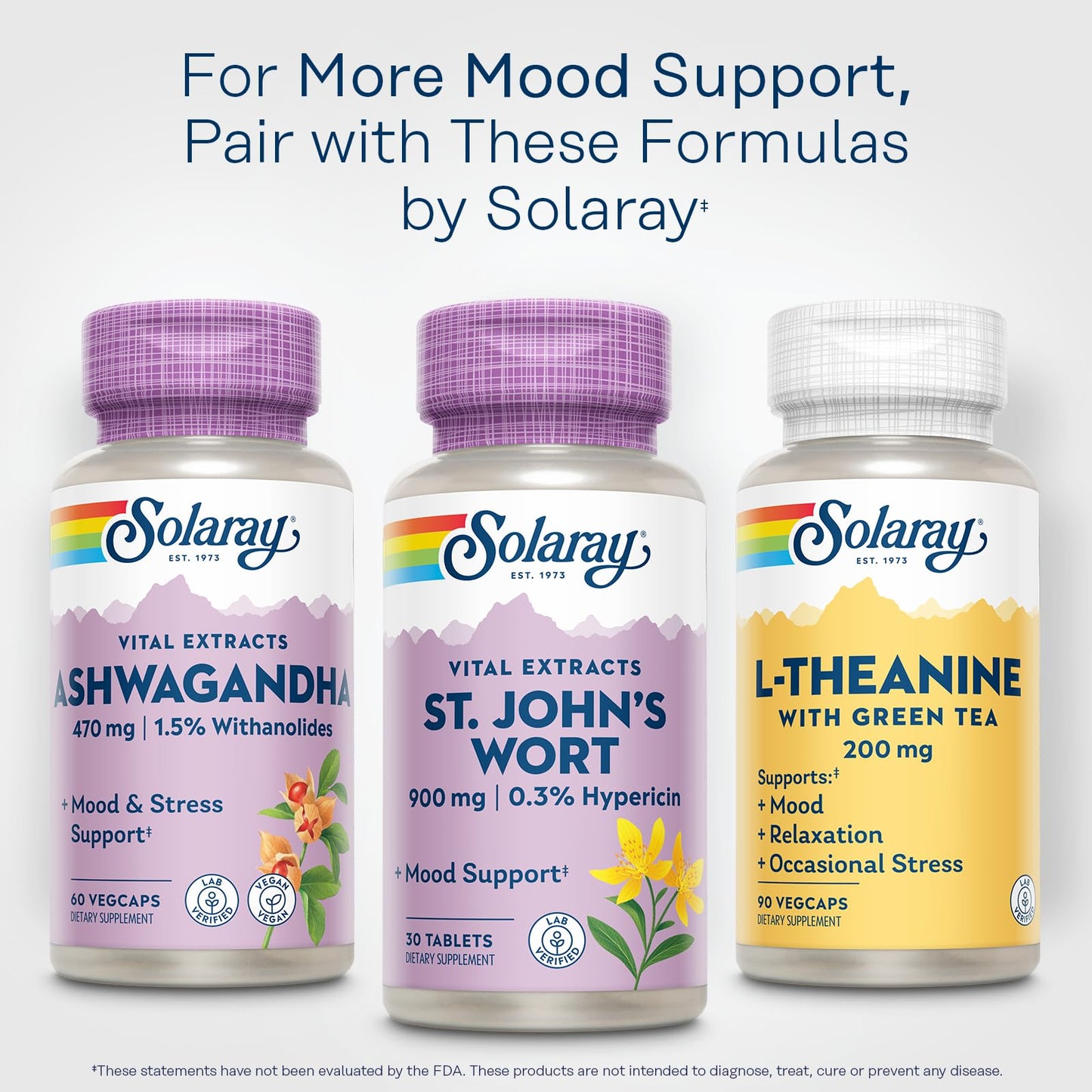 SOLARAY St John's Wort 900 mg – Mood Support & Brain Health (0.3% Hypericin) | 60-Day Guarantee