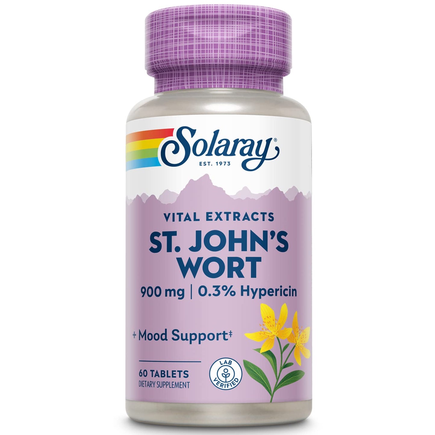 SOLARAY St. John's Wort 900mg – One Daily, 60 Servings | Mood & Brain Support