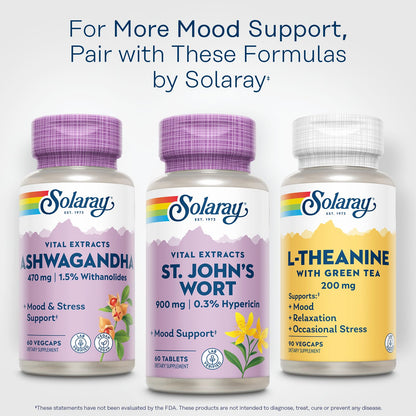 SOLARAY St. John's Wort 900mg – One Daily, 60 Servings | Mood & Brain Support