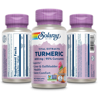 SOLARAY Turmeric 600mg – 95% Curcuminoids | Joint & Liver Support