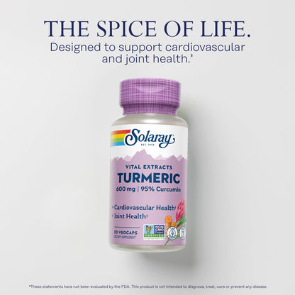 SOLARAY Turmeric 600mg – 95% Curcuminoids | Joint, Gallbladder & Liver Support