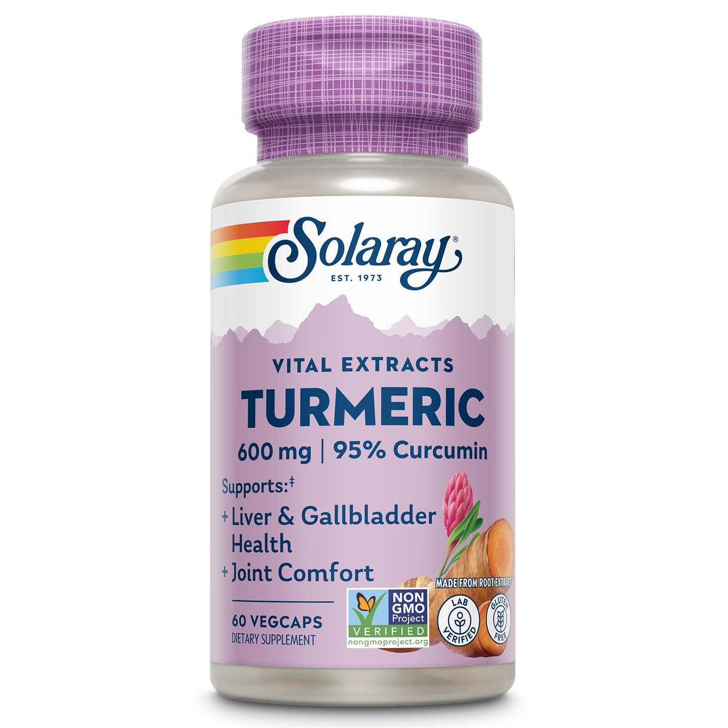 SOLARAY Turmeric 600mg – 95% Curcuminoids | Joint & Liver Support