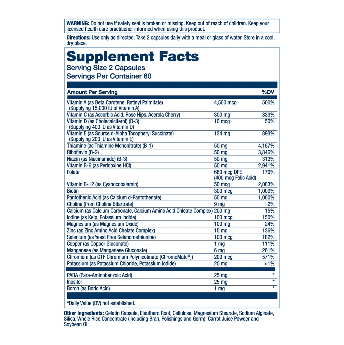 SOLARAY Iron Free Twice Daily Multivitamin | Immune & Energy | 120 CT