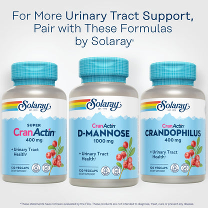SOLARAY D-Mannose 1000mg with CranActin Cranberry Extract - Vegan Urinary Tract Support + Vitamin C