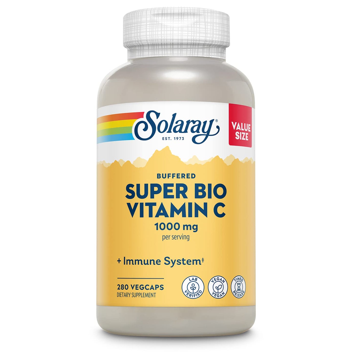 Solaray Vitamin C 1000mg - Two-Stage Timed Release with Bioflavonoids, Vegan