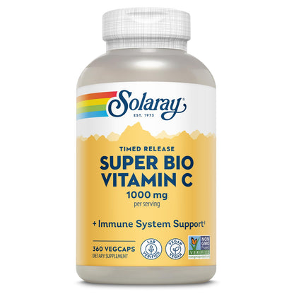 SOLARAY Vitamin C 1000 mg – Buffered, Timed-Release, Bioflavonoids | Vegan Immune Support