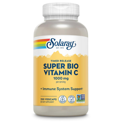 SOLARAY Super Bio Vitamin C 1000mg - Buffered, Two-Stage Release, Immune Support, Vegan