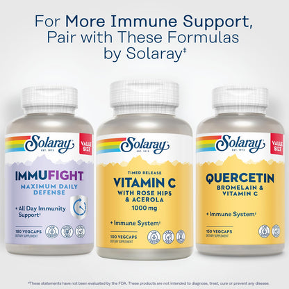SOLARAY Vitamin C 1000mg Time Release – Rose Hips & Acerola – Vegan, 100 Servings