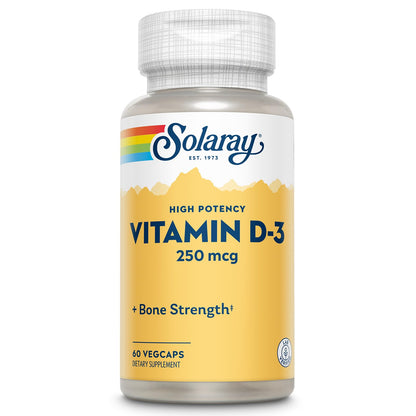 SOLARAY Vitamin D3 10000IU (250 mcg) - High Potency Cholecalciferol | 60 VegCaps