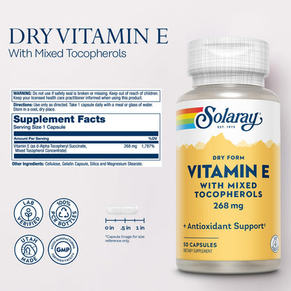 SOLARAY Vitamin E 400 IU Dry Form with Mixed Tocopherols
