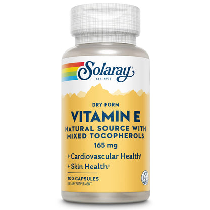 SOLARAY Vitamin E Dry 200 IU with Mixed Tocopherols – 100 Count