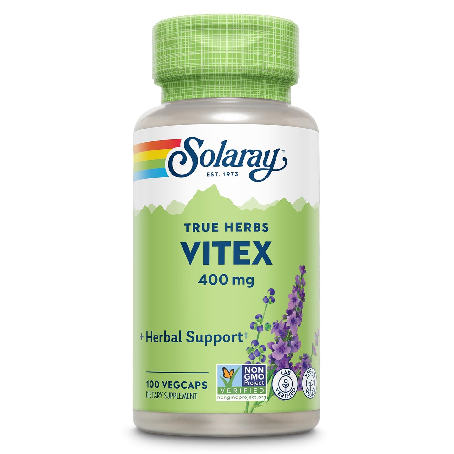 SOLARAY Vitex Berry 400mg | Hormone Balance Support for PMS, Menstruation & Menopause | 100 Count