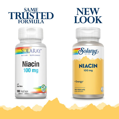 SOLARAY Niacin 100 mg, Vitamin B3 | Skin Health, Nervous System & Circulation Support | 100ct