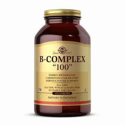 Solgar B-Complex 100 | 250 Tablets for Energy Metabolism, Heart & Nerve Support | Vegan, Non-GMO, Gluten Free