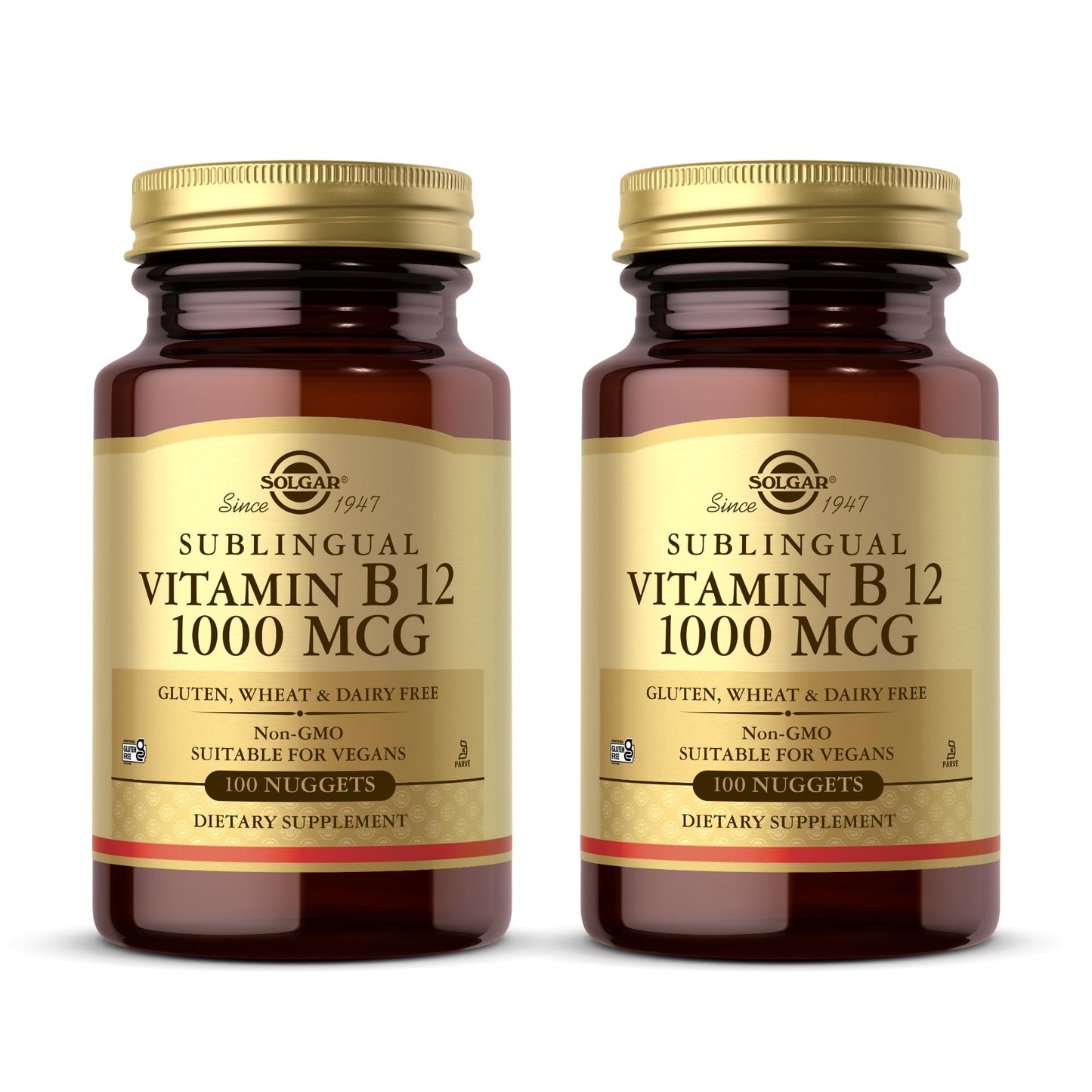 Solgar Sublingual Vitamin B12 1000 mcg – 500 Servings (2-Pack), Vegan, Non-GMO, Gluten & Dairy Free