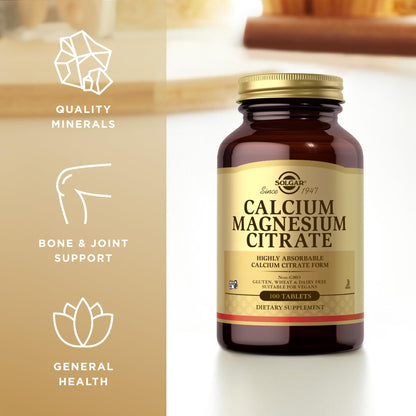 Solgar Calcium Magnesium Citrate – 3 x 100 Tablets | Non-GMO, Vegan, Gluten Free, Kosher