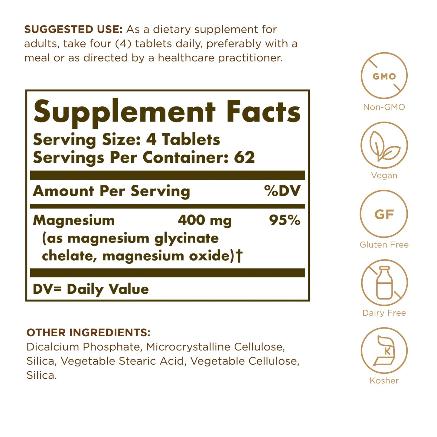 Solgar Chelated Magnesium - 250 Tablets | Supports Nerve & Muscle Function