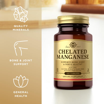 Solgar Chelated Manganese - 200 Servings | Bone, Joint & Nerve Health | Vegan, Non-GMO