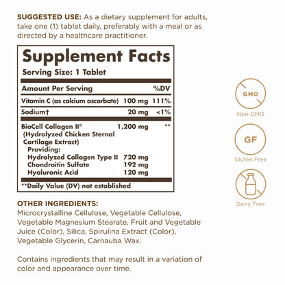 Solgar Collagen Hyaluronic Acid Complex - 30 Tablets | Non-GMO, Gluten & Dairy Free