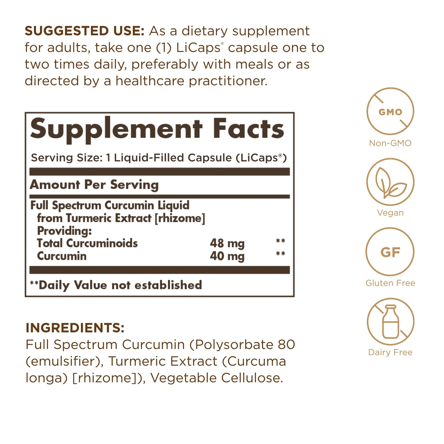 Solgar Full Spectrum Curcumin LiCaps - 30 Servings | Superior Absorption, Brain & Immune Health