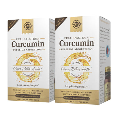 Solgar Full Spectrum Curcumin LiCaps - 2-Pack (120 Servings) | Superior Absorption, Brain, Joint & Immune Health