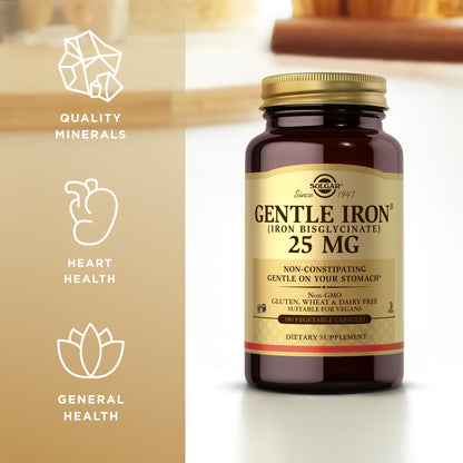 Solgar Gentle Iron 25 mg (Iron Bisglycinate) – 360 Servings, 2-Pack | Non-Constipating & Gluten Free