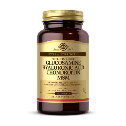 Solgar Glucosamine Hyaluronic Acid Chondroitin MSM 120 Tablets – Joint Support, Mobility & Flexibility | Extra Strength, Shellfish Free, Non-GMO, Gluten Free