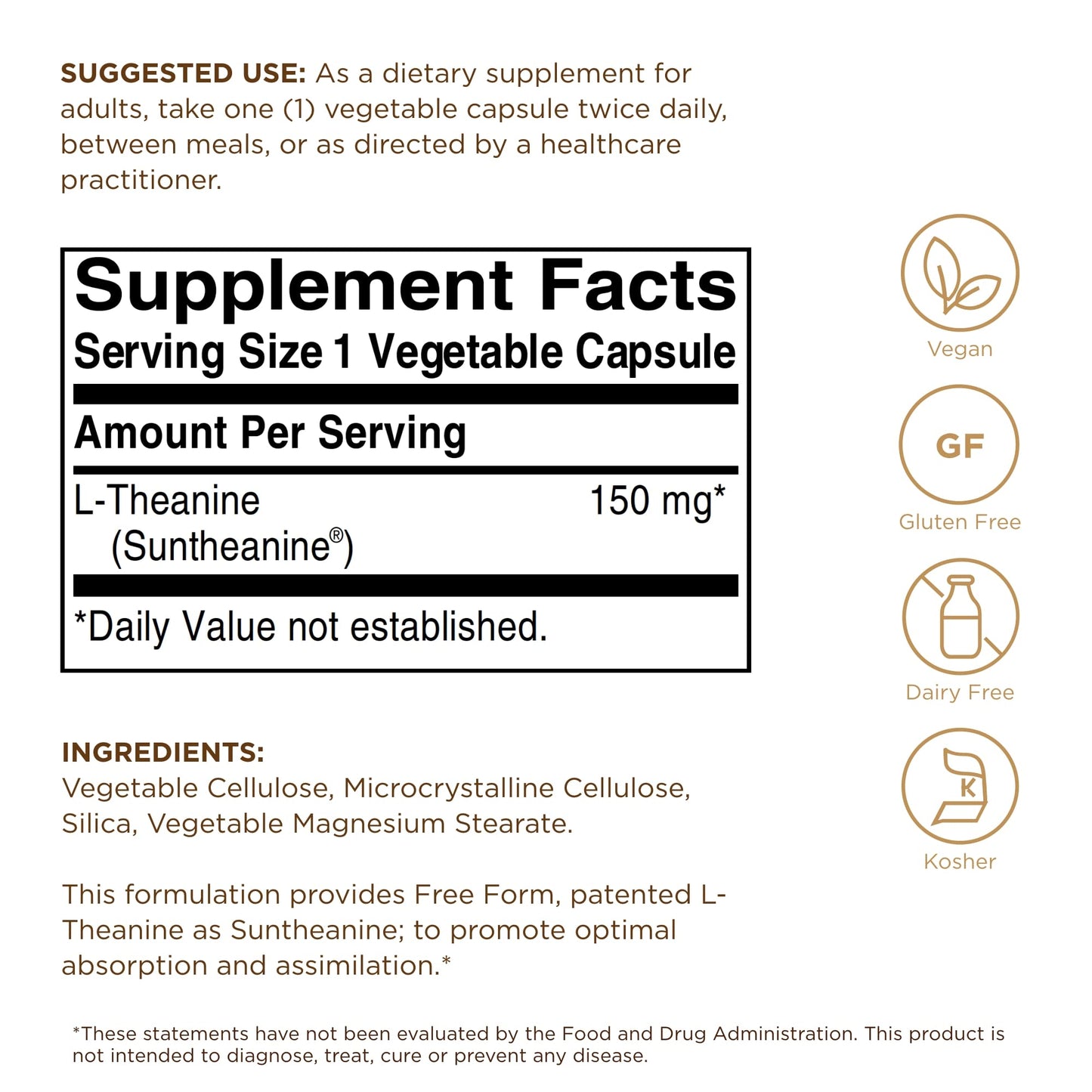 Solgar L-Theanine 150 mg – 60 Veg Capsules – Relaxation Support