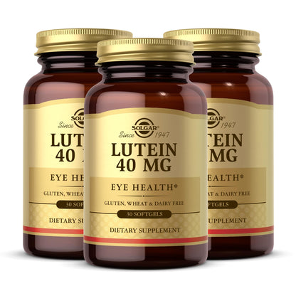 Solgar Lutein 40 mg - 30 Softgels (Pack of 3) | Eye Health & Blue Light Protection