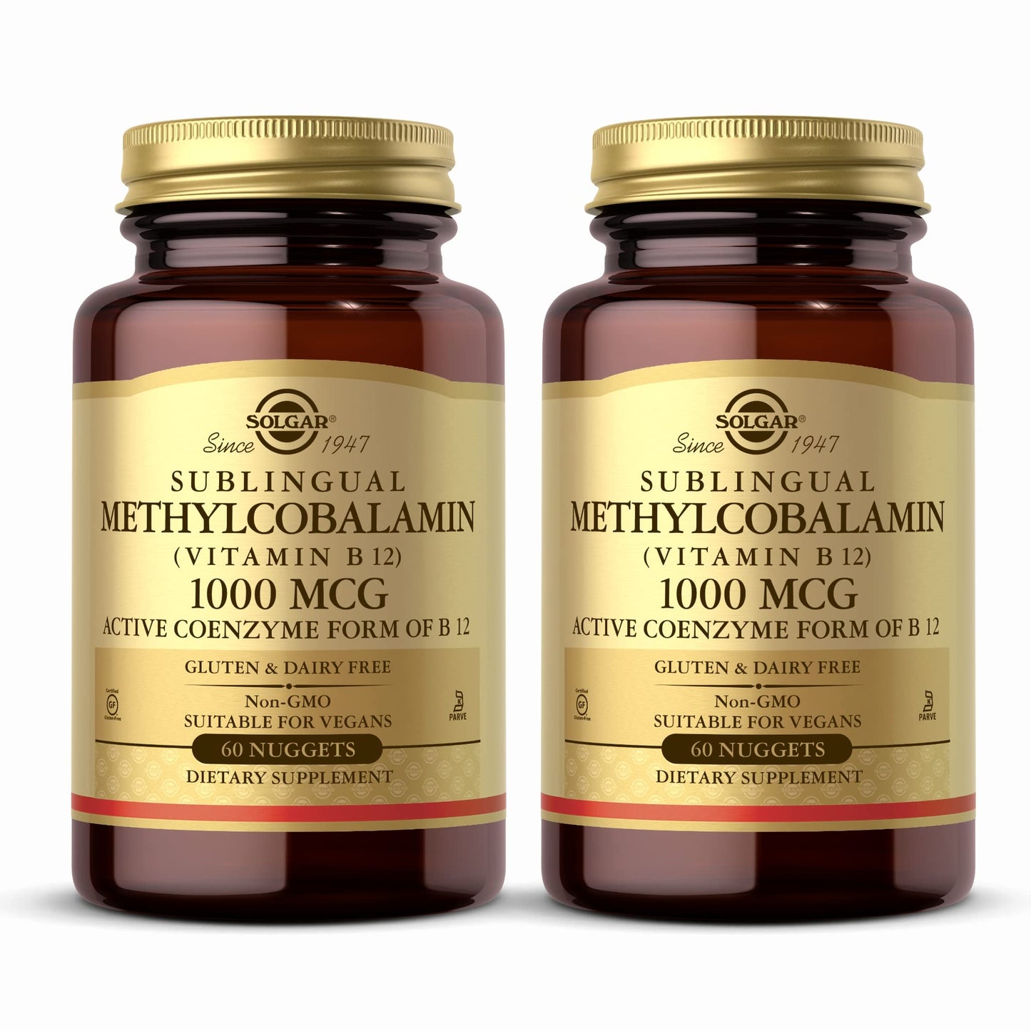 Solgar Methylcobalamin Vitamin B12 1000 mcg - 60 Nuggets Pack of 2 | Energy Metabolism | Vegan, Non-GMO