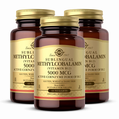 Solgar Methylcobalamin 5000 mcg Nuggets – Cherry Flavor, 180 Servings | Energy Metabolism, Vegan