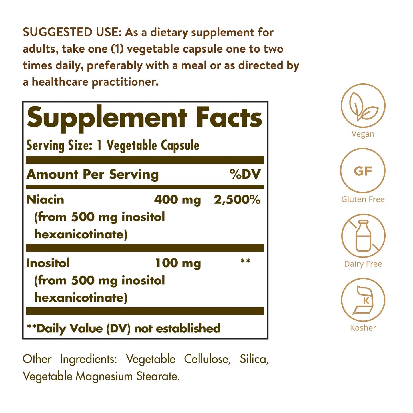 Solgar No-Flush Niacin 500 mg – 250 Veg Caps | Energy Metabolism