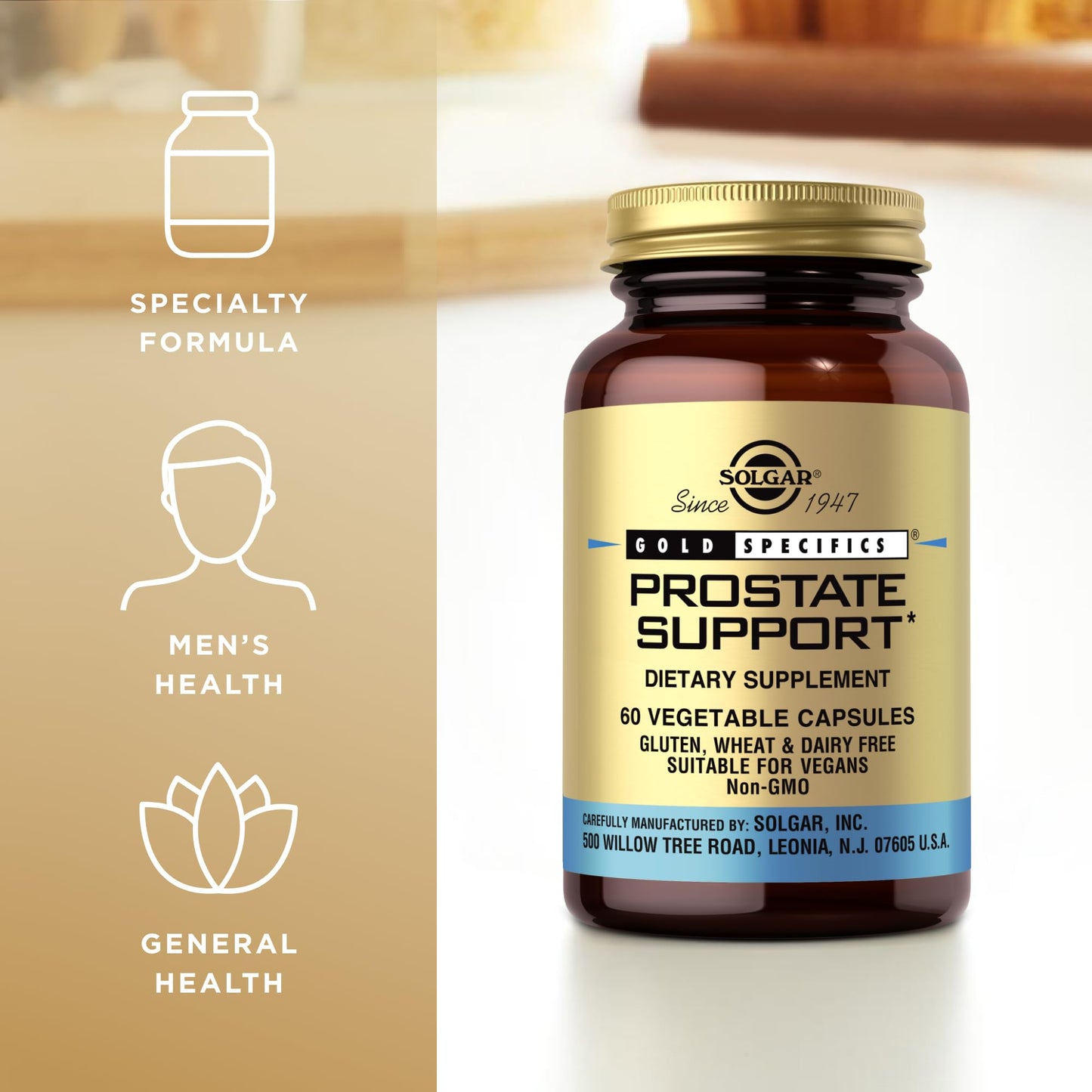 Solgar Prostate Support - 60 Veg Capsules | Non-GMO, Vegan, Gluten & Dairy Free