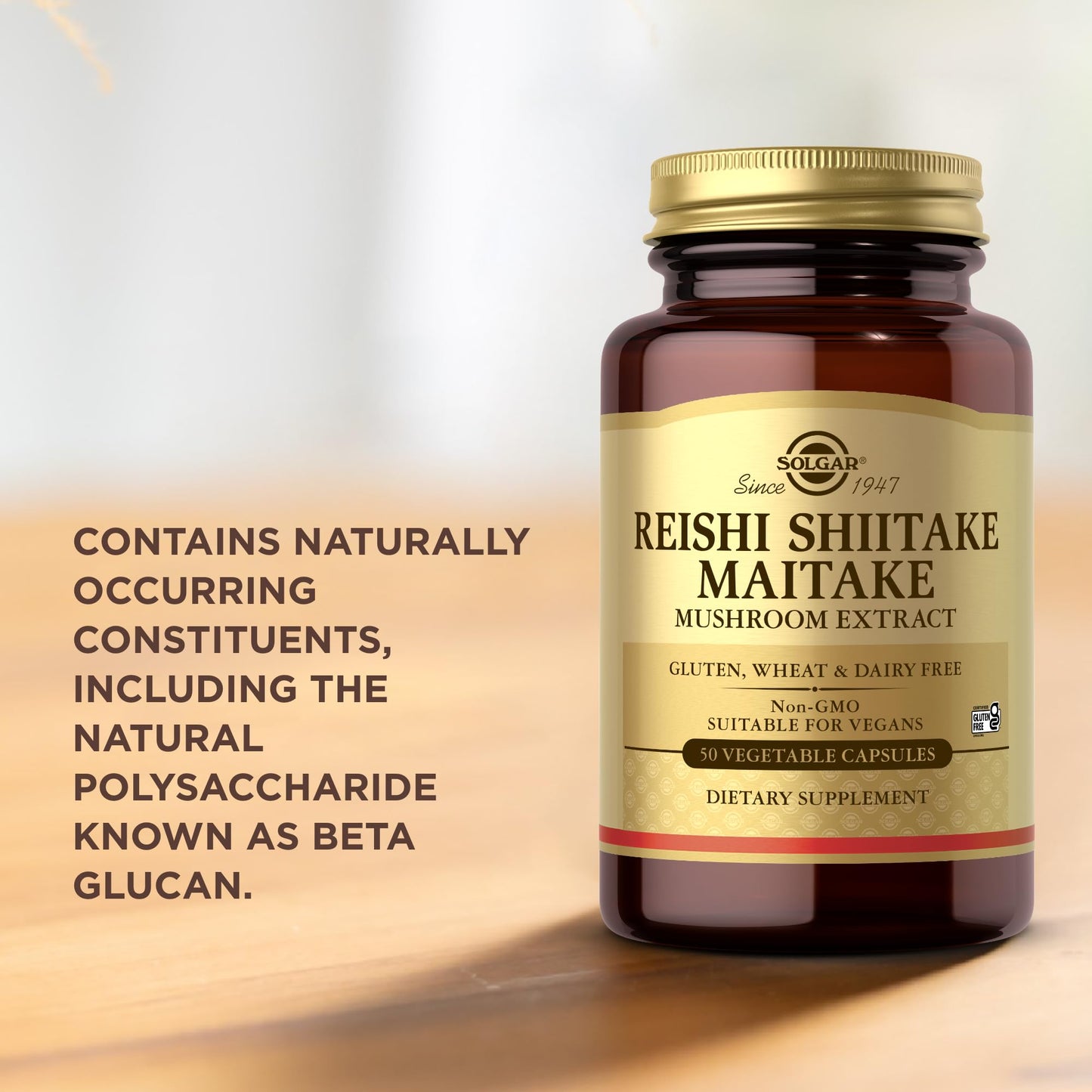 Solgar Reishi Shiitake Maitake - 50 Veg Caps | Mushroom Extract, Non-GMO, Vegan, Gluten Free
